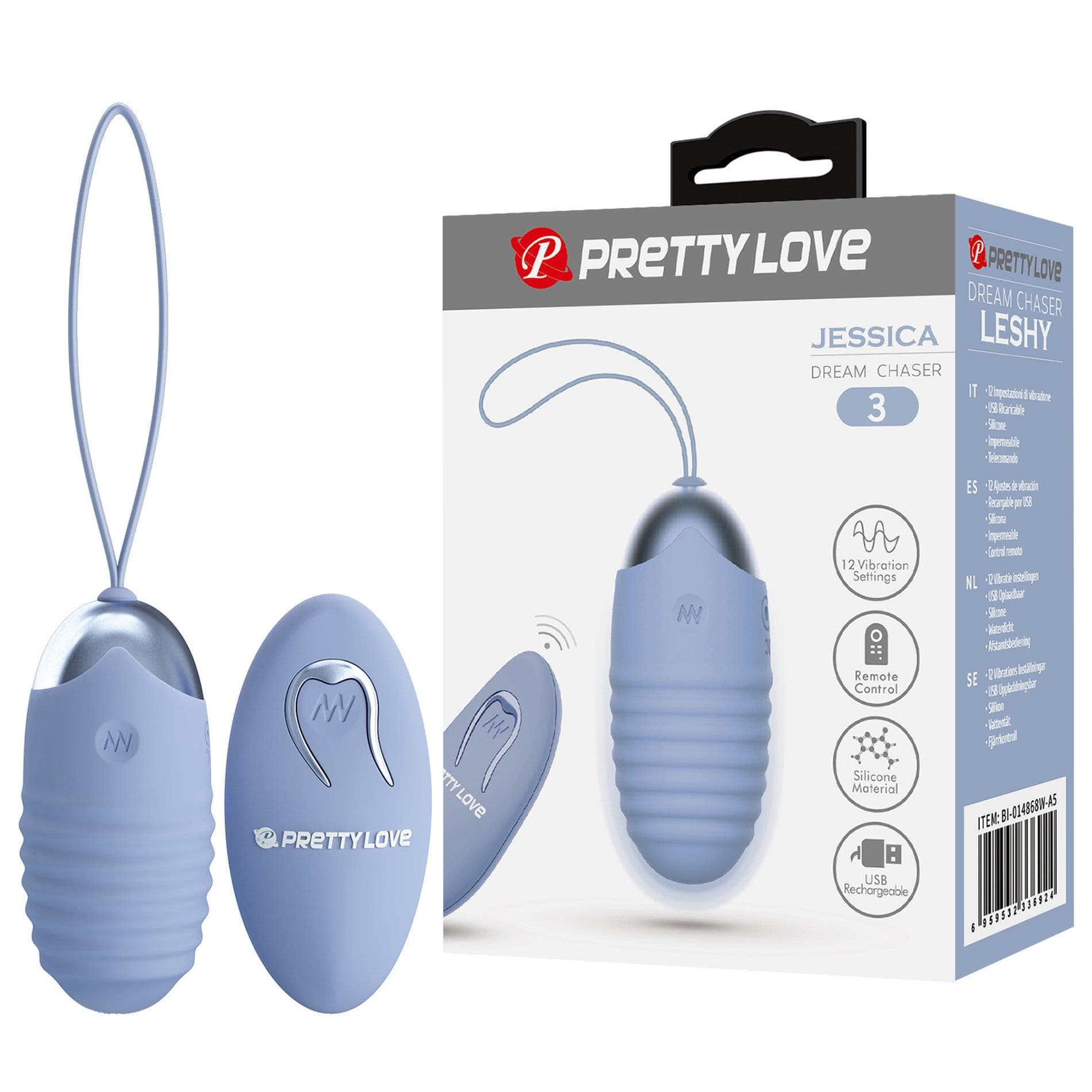 Pretty Love Jessica — pilot zdalny, silikon medyczny, niebieski
